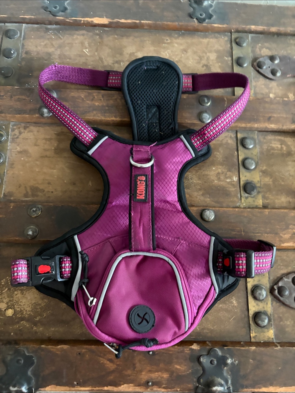 Kong Purple Maroon Hands-Free Belt Bag Harness for dogs